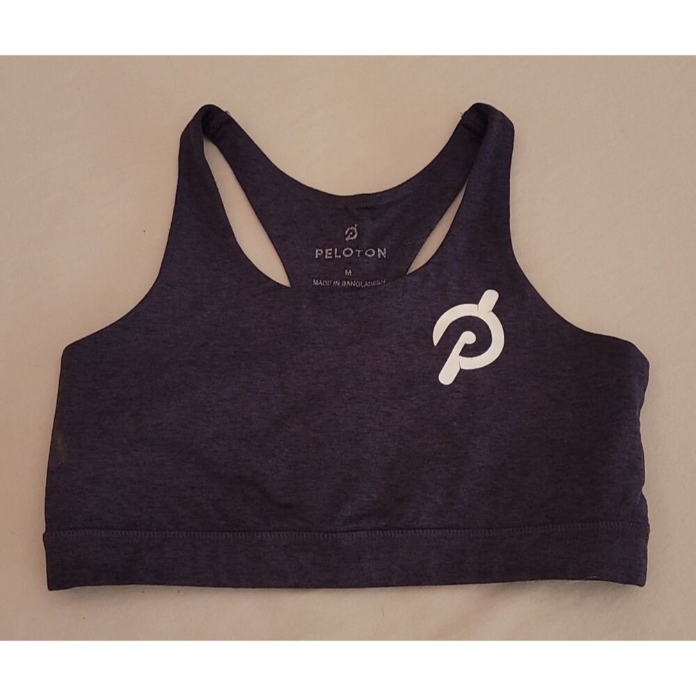 Peloton Logo Racerback Purple Cut Out Sports Bra Womens Medium